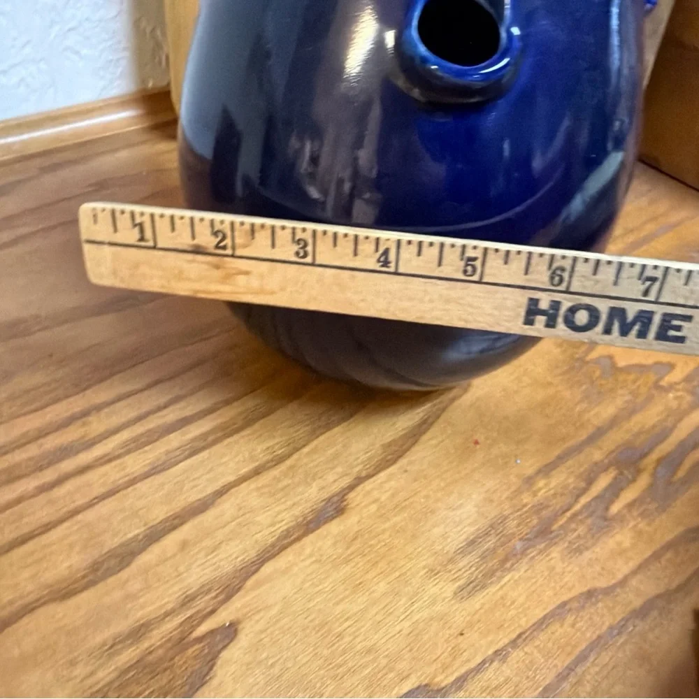 Elegant Blue Ceramic Vase 9 inches Tall.